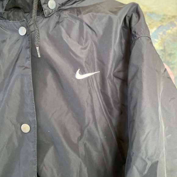 NIKE Vintage 90’s Coach Windbreaker Anorak Rain Black Hooded Jacket Unisex - Picture 5 of 7